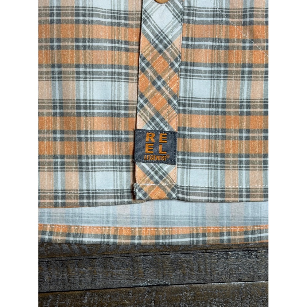 Reel Legends Performance Shirt Mens XL Orange Plaid NWT UPF 50 RDM1088 - Picture 5 of 9